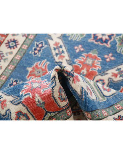 Kazak 3' 0" X 5' 0" Hand Knotted Wool Rug 3' 0" X 5' 0" (91 X 152) / Blue / Wool