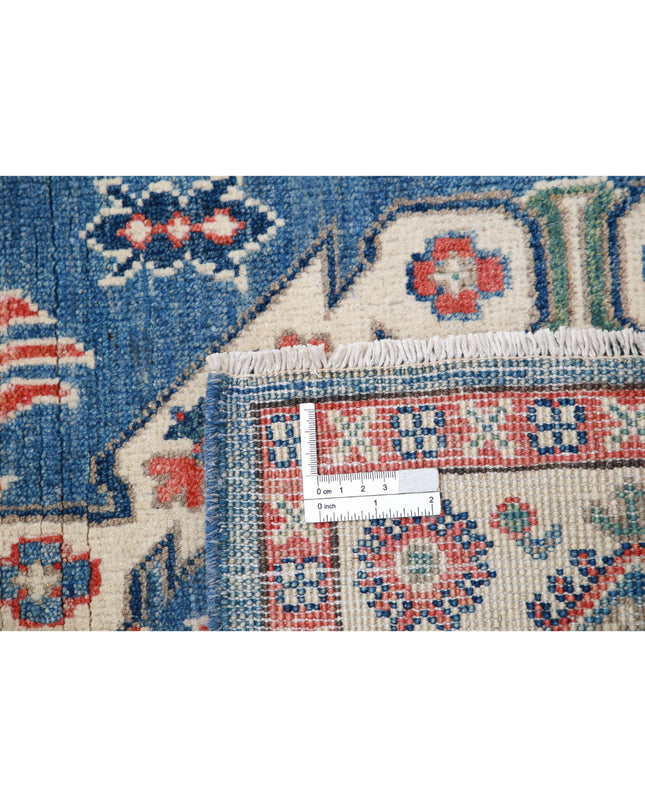 Kazak 3' 0" X 5' 0" Hand Knotted Wool Rug 3' 0" X 5' 0" (91 X 152) / Blue / Wool