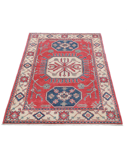 Kazak 3' 3" X 4' 8" Hand Knotted Wool Rug 3' 3" X 4' 8" (99 X 142) / Red / Wool