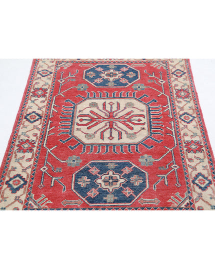 Kazak 3' 3" X 4' 8" Hand Knotted Wool Rug 3' 3" X 4' 8" (99 X 142) / Red / Wool