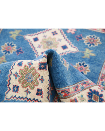 Kazak 3' 2" X 4' 9" Hand Knotted Wool Rug 3' 2" X 4' 9" (97 X 145) / Blue / Wool