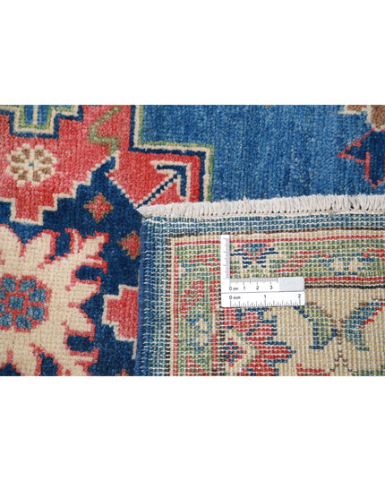 Kazak 3' 2" X 4' 9" Hand Knotted Wool Rug 3' 2" X 4' 9" (97 X 145) / Blue / Wool