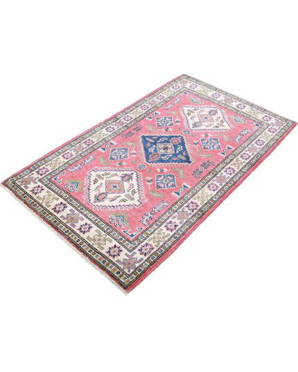 Kazak 3' 0" X 5' 0" Hand Knotted Wool Rug 3' 0" X 5' 0" (91 X 152) / Red / Wool