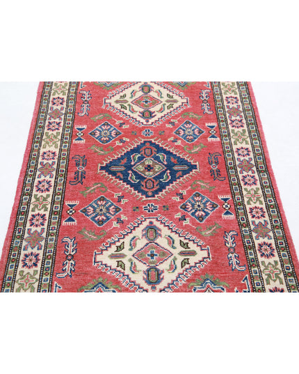 Kazak 3' 0" X 5' 0" Hand Knotted Wool Rug 3' 0" X 5' 0" (91 X 152) / Red / Wool