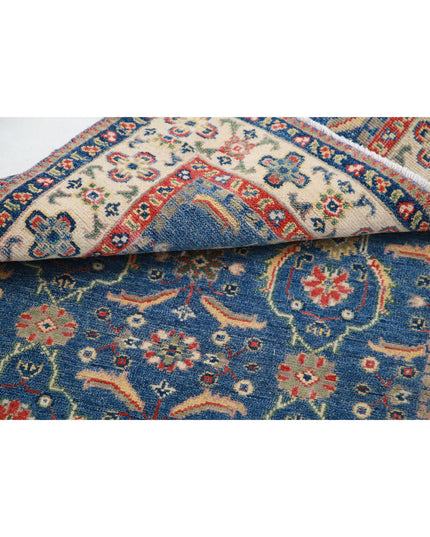 Kazak 3' 2" X 4' 9" Hand Knotted Wool Rug 3' 2" X 4' 9" (97 X 145) / Blue / Wool