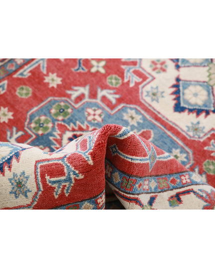 Kazak 3' 6" X 4' 11" Hand Knotted Wool Rug 3' 6" X 4' 11" (107 X 150) / Red / Wool