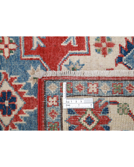 Kazak 3' 6" X 4' 11" Hand Knotted Wool Rug 3' 6" X 4' 11" (107 X 150) / Red / Wool