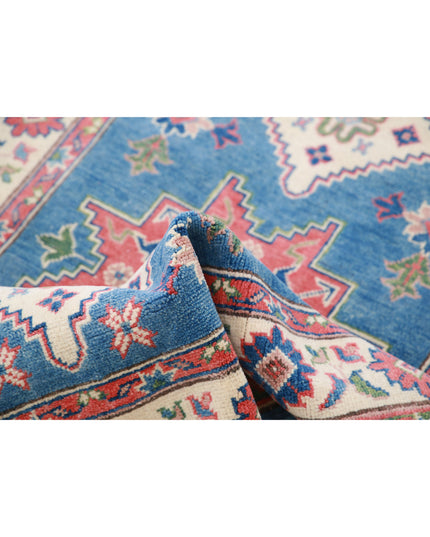 Kazak 3' 2" X 4' 10" Hand Knotted Wool Rug 3' 2" X 4' 10" (97 X 147) / Blue / Wool
