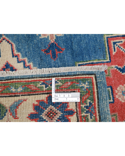 Kazak 3' 2" X 4' 10" Hand Knotted Wool Rug 3' 2" X 4' 10" (97 X 147) / Blue / Wool
