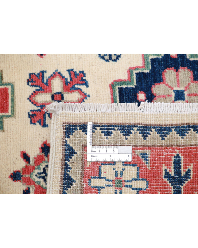 Kazak 3' 2" X 4' 9" Hand Knotted Wool Rug 3' 2" X 4' 9" (97 X 145) / Ivory / Wool