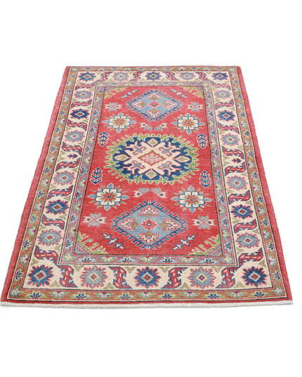 Kazak 3' 0" X 4' 8" Hand Knotted Wool Rug 3' 0" X 4' 8" (91 X 142) / Red / Wool