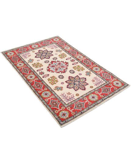 Kazak 3' 3" X 5' 1" Hand Knotted Wool Rug 3' 3" X 5' 1" (99 X 155) / Ivory / Wool