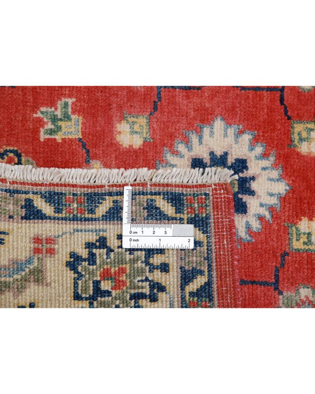 Kazak 3' 4" X 4' 9" Hand Knotted Wool Rug 3' 4" X 4' 9" (101 X 145) / Red / Wool