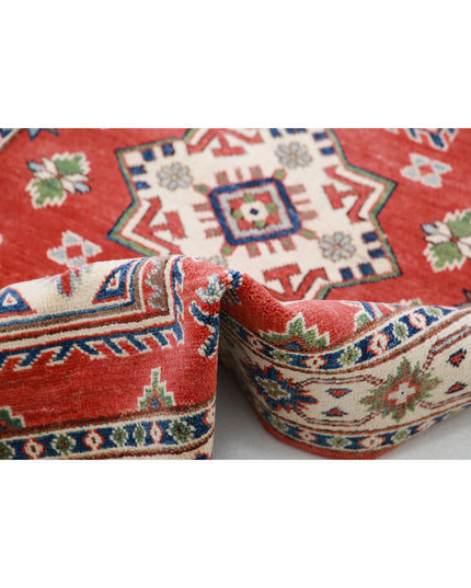 Kazak 3' 4" X 4' 9" Hand Knotted Wool Rug 3' 4" X 4' 9" (101 X 145) / Red / Wool