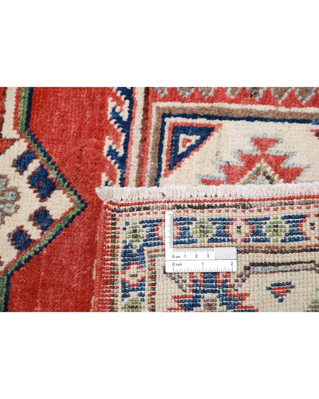Kazak 3' 4" X 4' 9" Hand Knotted Wool Rug 3' 4" X 4' 9" (101 X 145) / Red / Wool
