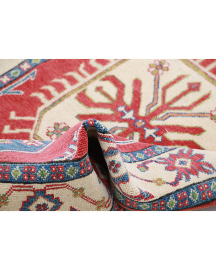 Kazak 3' 4" X 5' 3" Hand Knotted Wool Rug 3' 4" X 5' 3" (101 X 160) / Red / Wool