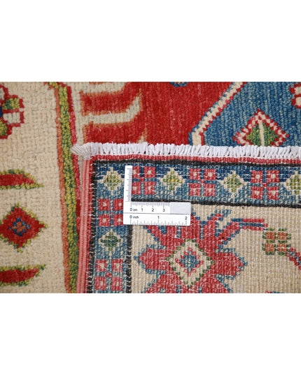 Kazak 3' 4" X 5' 3" Hand Knotted Wool Rug 3' 4" X 5' 3" (101 X 160) / Red / Wool