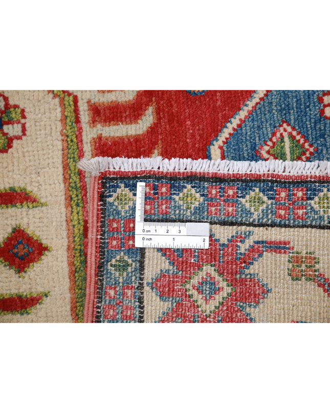 Kazak 3' 4" X 5' 3" Hand Knotted Wool Rug 3' 4" X 5' 3" (101 X 160) / Red / Wool