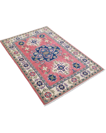 Kazak 3' 2" X 4' 8" Hand Knotted Wool Rug 3' 2" X 4' 8" (97 X 142) / Red / Wool
