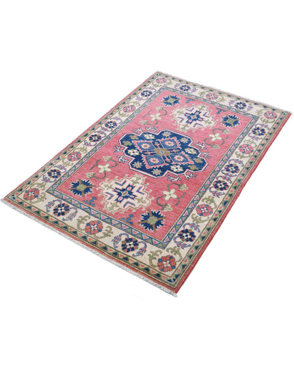 Kazak 3' 2" X 4' 8" Hand Knotted Wool Rug 3' 2" X 4' 8" (97 X 142) / Red / Wool