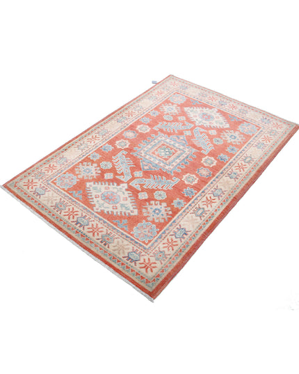 Kazak 3' 3" X 4' 10" Hand Knotted Wool Rug 3' 3" X 4' 10" (99 X 147) / Red / Wool