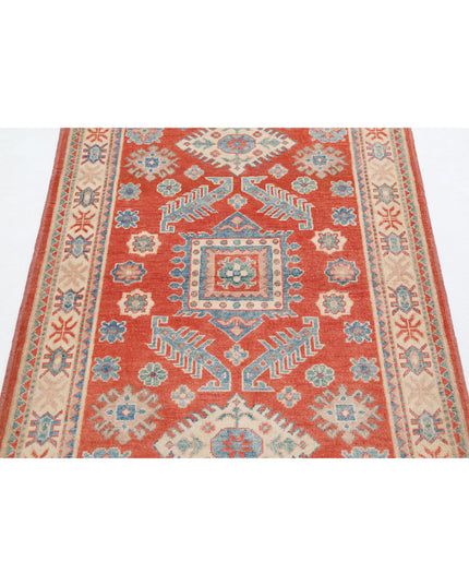 Kazak 3' 3" X 4' 10" Hand Knotted Wool Rug 3' 3" X 4' 10" (99 X 147) / Red / Wool