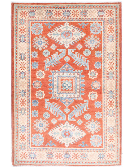 Kazak 3' 3" X 4' 10" Hand Knotted Wool Rug 3' 3" X 4' 10" (99 X 147) / Red / Wool