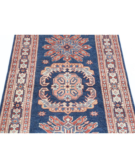 Kazak 3' 0" X 4' 10" Hand Knotted Wool Rug 3' 0" X 4' 10" (91 X 147) / Blue / Wool