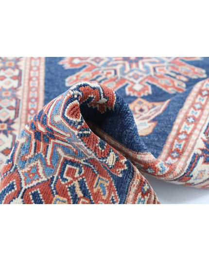 Kazak 3' 0" X 4' 10" Hand Knotted Wool Rug 3' 0" X 4' 10" (91 X 147) / Blue / Wool