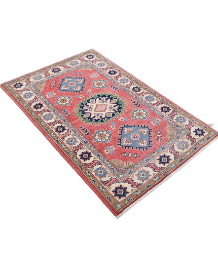Kazak 3' 1" X 4' 9" Hand Knotted Wool Rug 3' 1" X 4' 9" (94 X 145) / Red / Wool