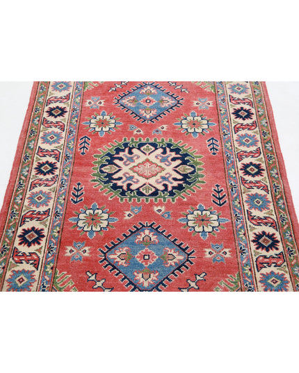 Kazak 3' 1" X 4' 9" Hand Knotted Wool Rug 3' 1" X 4' 9" (94 X 145) / Red / Wool