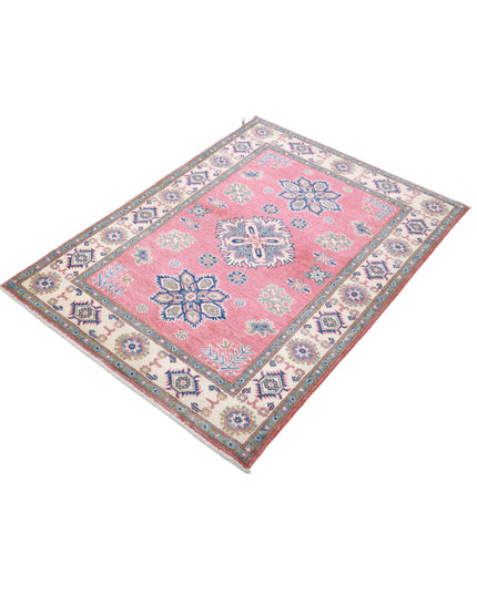Kazak 3' 4" X 4' 7" Hand Knotted Wool Rug 3' 4" X 4' 7" (101 X 140) / Red / Wool