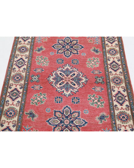 Kazak 3' 4" X 4' 7" Hand Knotted Wool Rug 3' 4" X 4' 7" (101 X 140) / Red / Wool