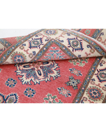 Kazak 3' 4" X 4' 7" Hand Knotted Wool Rug 3' 4" X 4' 7" (101 X 140) / Red / Wool
