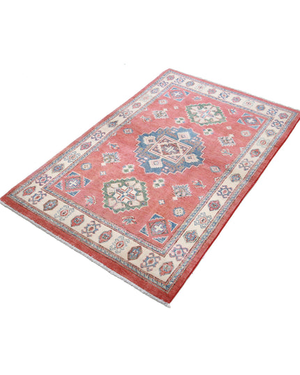 Kazak 3' 2" X 4' 11" Hand Knotted Wool Rug 3' 2" X 4' 11" (97 X 150) / Red / Wool