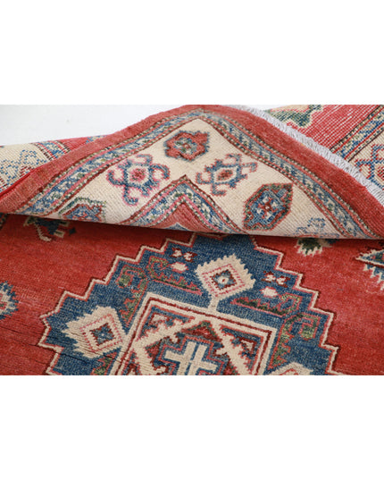 Kazak 3' 2" X 4' 11" Hand Knotted Wool Rug 3' 2" X 4' 11" (97 X 150) / Red / Wool