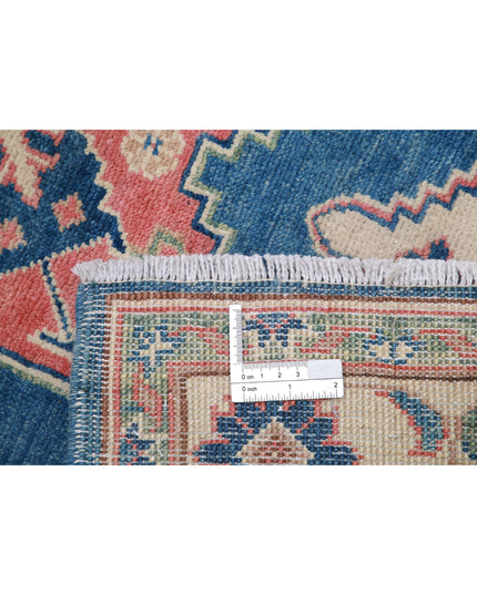Kazak 3' 2" X 4' 10" Hand Knotted Wool Rug 3' 2" X 4' 10" (97 X 147) / Blue / Wool