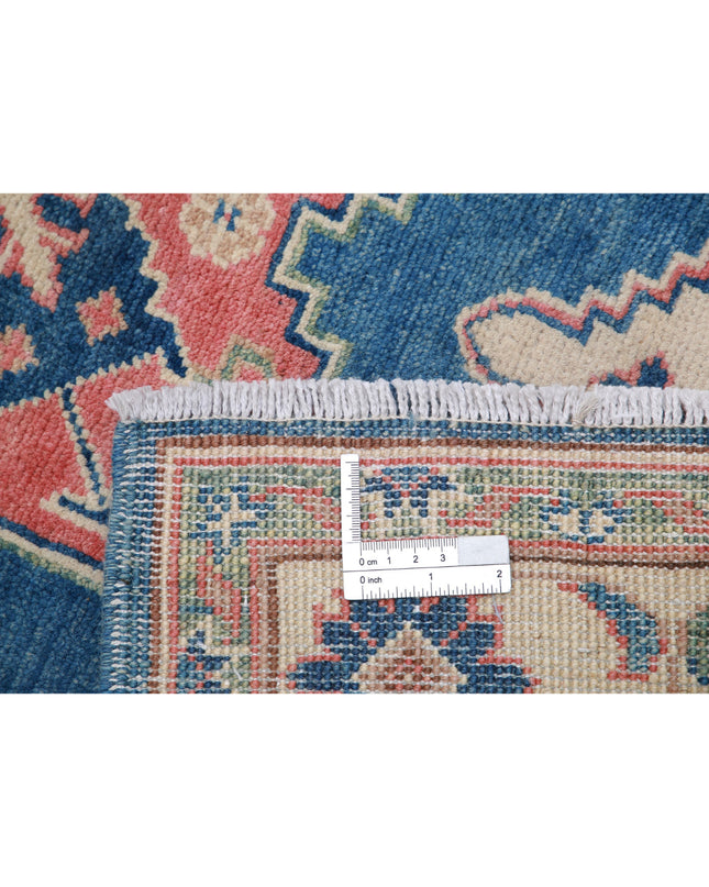 Kazak 3' 2" X 4' 10" Hand Knotted Wool Rug 3' 2" X 4' 10" (97 X 147) / Blue / Wool