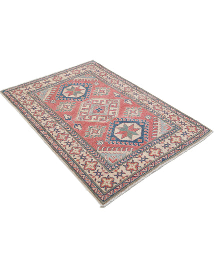 Kazak 4' 0" X 5' 4" Hand Knotted Wool Rug 4' 0" X 5' 4" (122 X 162) / Red / Wool