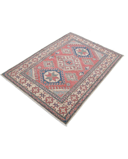 Kazak 4' 0" X 5' 4" Hand Knotted Wool Rug 4' 0" X 5' 4" (122 X 162) / Red / Wool