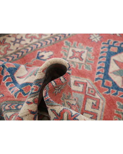 Kazak 4' 0" X 5' 4" Hand Knotted Wool Rug 4' 0" X 5' 4" (122 X 162) / Red / Wool