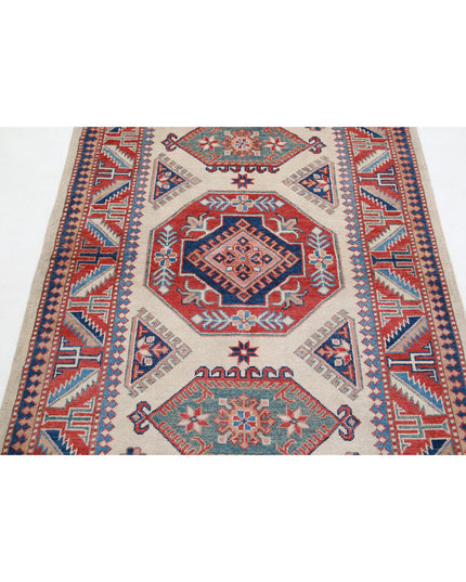 Kazak 4' 2" X 6' 0" Hand Knotted Wool Rug 4' 2" X 6' 0" (127 X 183) / Ivory / Wool