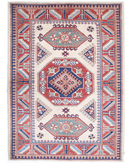 Kazak 4' 2" X 6' 0" Hand Knotted Wool Rug 4' 2" X 6' 0" (127 X 183) / Ivory / Wool