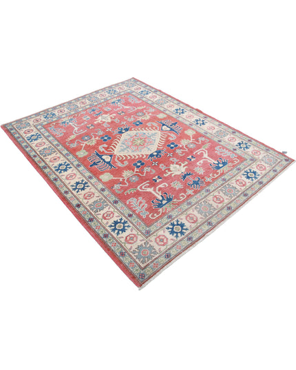 Kazak 5' 0" X 6' 4" Hand Knotted Wool Rug 5' 0" X 6' 4" (152 X 193) / Red / Wool