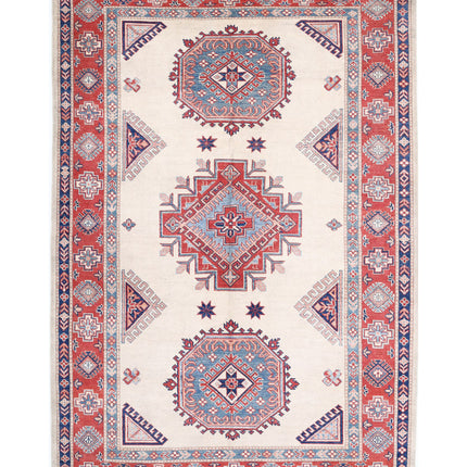 Kazak 6' 3" X 9' 4" Hand Knotted Wool Rug 6' 3" X 9' 4" (191 X 284) / Ivory / Wool