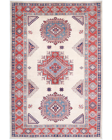 Kazak 6' 3" X 9' 4" Hand Knotted Wool Rug 6' 3" X 9' 4" (191 X 284) / Ivory / Wool