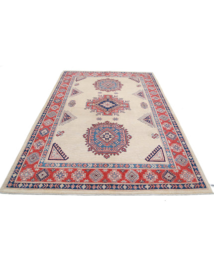 Kazak 6' 2" X 9' 2" Hand Knotted Wool Rug 6' 2" X 9' 2" (188 X 280) / Ivory / Wool