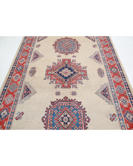 Kazak 6' 2" X 9' 2" Hand Knotted Wool Rug 6' 2" X 9' 2" (188 X 280) / Ivory / Wool
