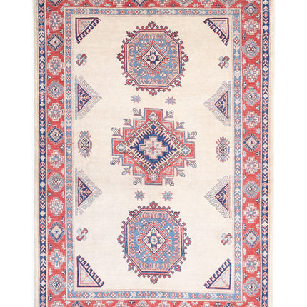 Kazak 6' 2" X 9' 2" Hand Knotted Wool Rug 6' 2" X 9' 2" (188 X 280) / Ivory / Wool