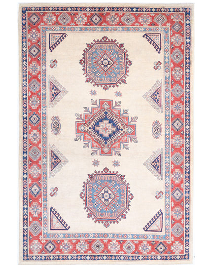 Kazak 6' 2" X 9' 2" Hand Knotted Wool Rug 6' 2" X 9' 2" (188 X 280) / Ivory / Wool
